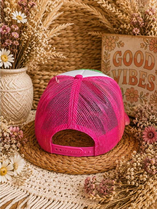 DIY Granny Square Crochet Patch Pink Trucker Hat OTTO Snapback Boho Festival main image 13